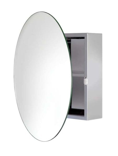 Severn Stainless Steel Circular Mirror Cabinet