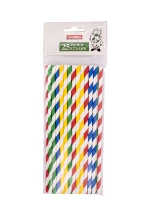 Multi Colour Striped Paper Straws