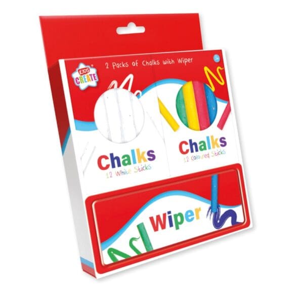 2 Packs Of Chalks And Wiper