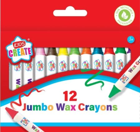 12 Pack Jumbo Wax Crayons
