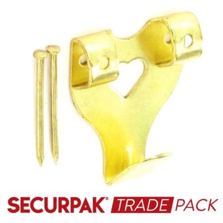 Double Picture Hooks & Pins Brass Plated No.3
