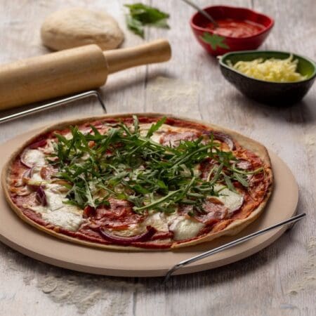 Pizza Stone With Serving Rack