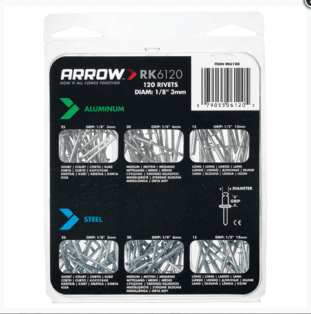 Assorted Rivets Pack 120