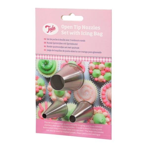 3 Open Tip Nozzles With Icing Bags