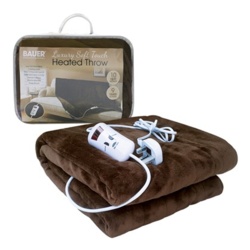 Luxury Soft Touch Heated Throw Brown