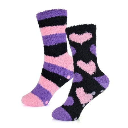 Ladies Design Cosy Socks With Gripper