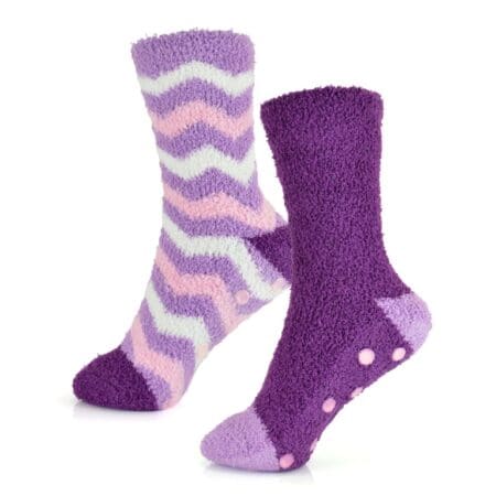 Ladies Stripe Cosy Socks With Gripper