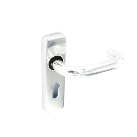 Aluminium Euro Lock Handles Polished 48mm c/c