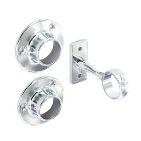 1 Centre & 2 End Sockets Chrome Plated