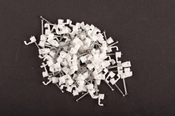 5mm White Flat Cable Clips