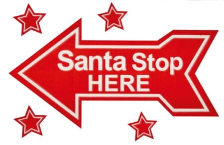 Santa Stop Here Arrow