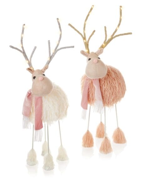Cream or Pink Fur Reindeer