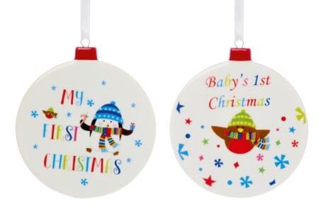 Baby's My First Christmas Ceramic Disc
