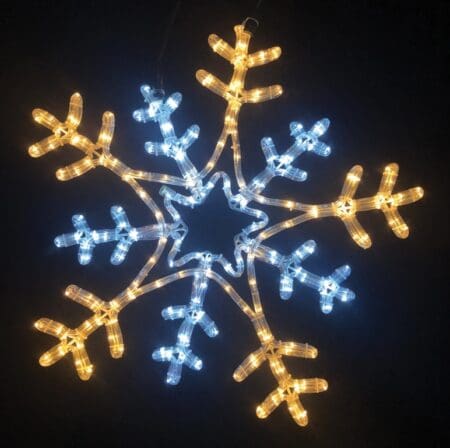 Flashing Snowflake Rope Light White/Warm White LED