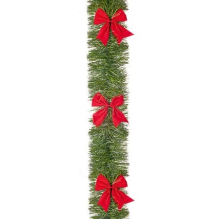 4-Ply Green Tinsel With Red Bows