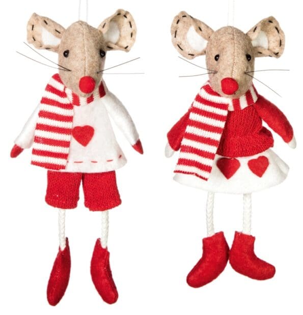 Boy & Girl Mouse Red White